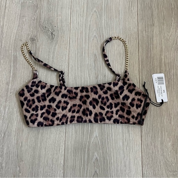 WeWoreWhat Chain Leopard Cami Bra Top - Picture 5 of 7
